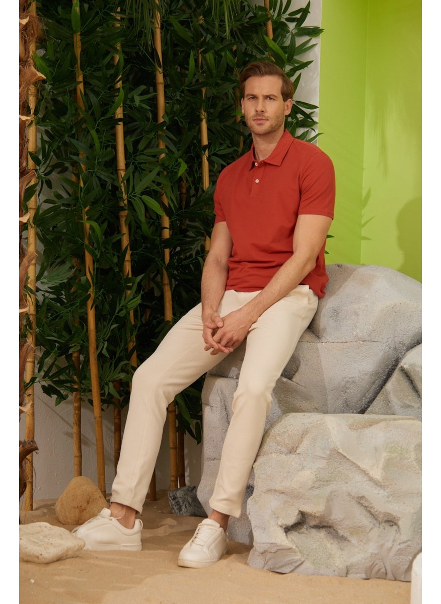 Odelon Men's Basic Polo Neck T-Shirt (Regular Fit) Tile  - Image 2