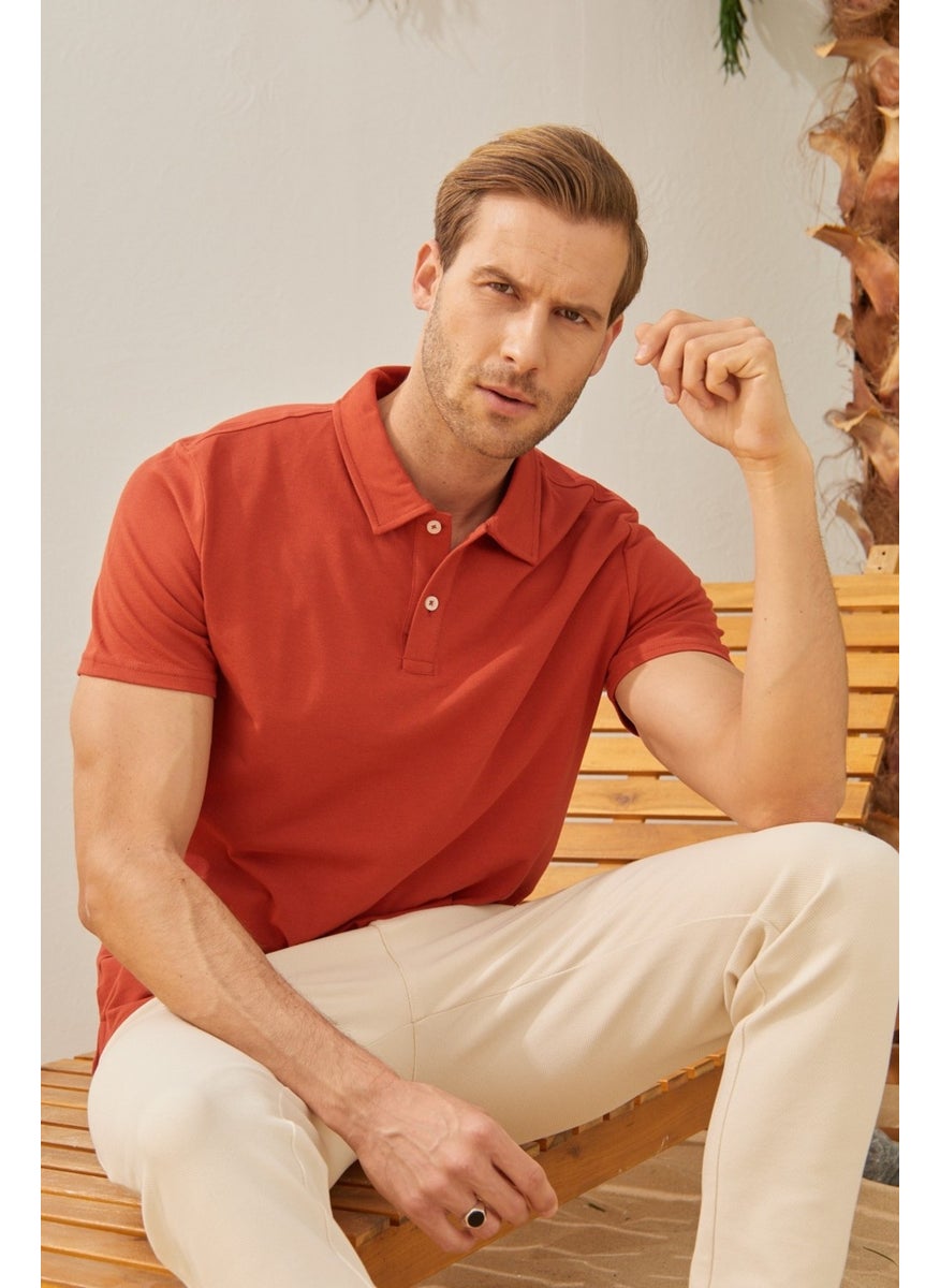 Odelon Men's Basic Polo Neck T-Shirt (Regular Fit) Tile  - Image 4