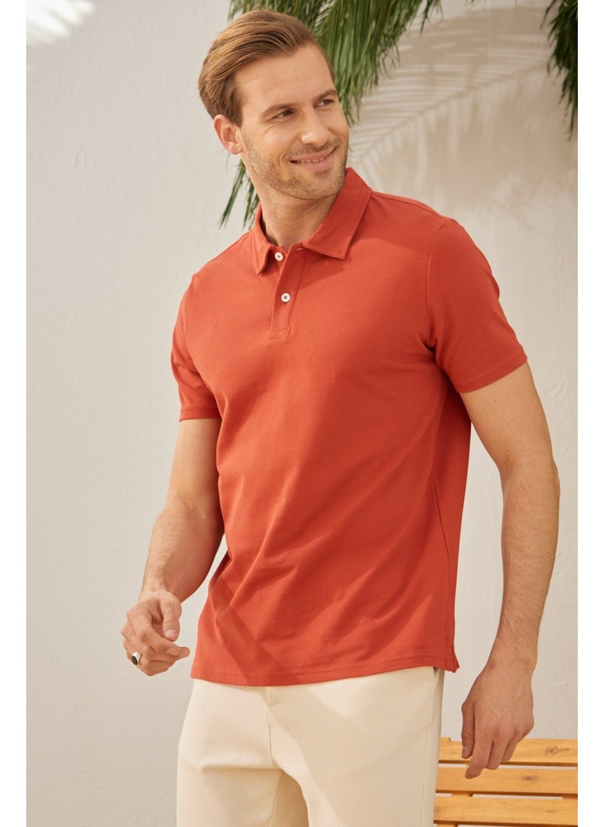 Odelon - Men's Basic Polo Neck T-Shirt (Regular Fit) Tile - Image 1