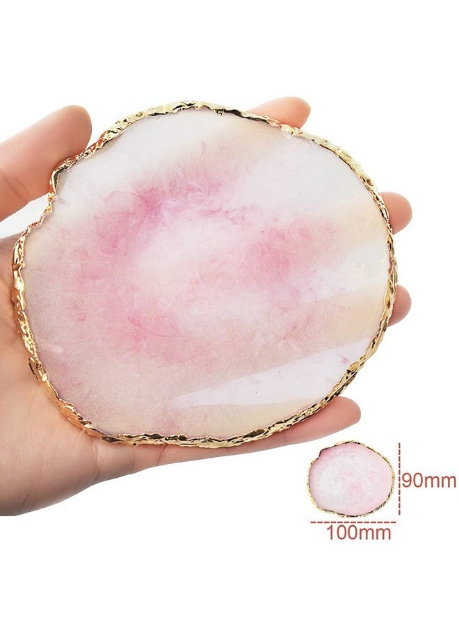 GAOSENLONK Resin Nail Art Palette, Nail Painting Mixed Color Palette, Gilded Edge Nail Gel Color Makeup Display Board Pallet (Pink) - Image 4