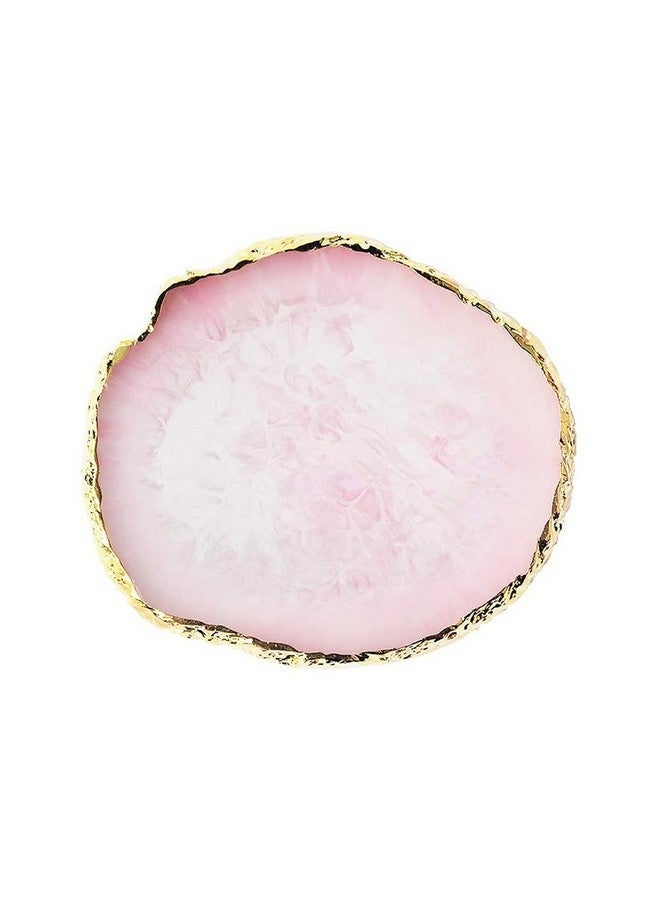 GAOSENLONK Resin Nail Art Palette, Nail Painting Mixed Color Palette, Gilded Edge Nail Gel Color Makeup Display Board Pallet (Pink) - Image 1
