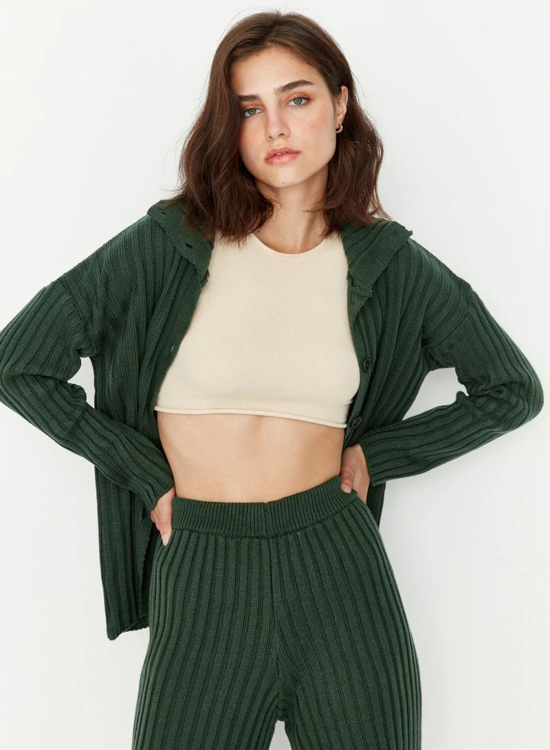 trendyol Button Detail Knitted Cardigan & Pants Set