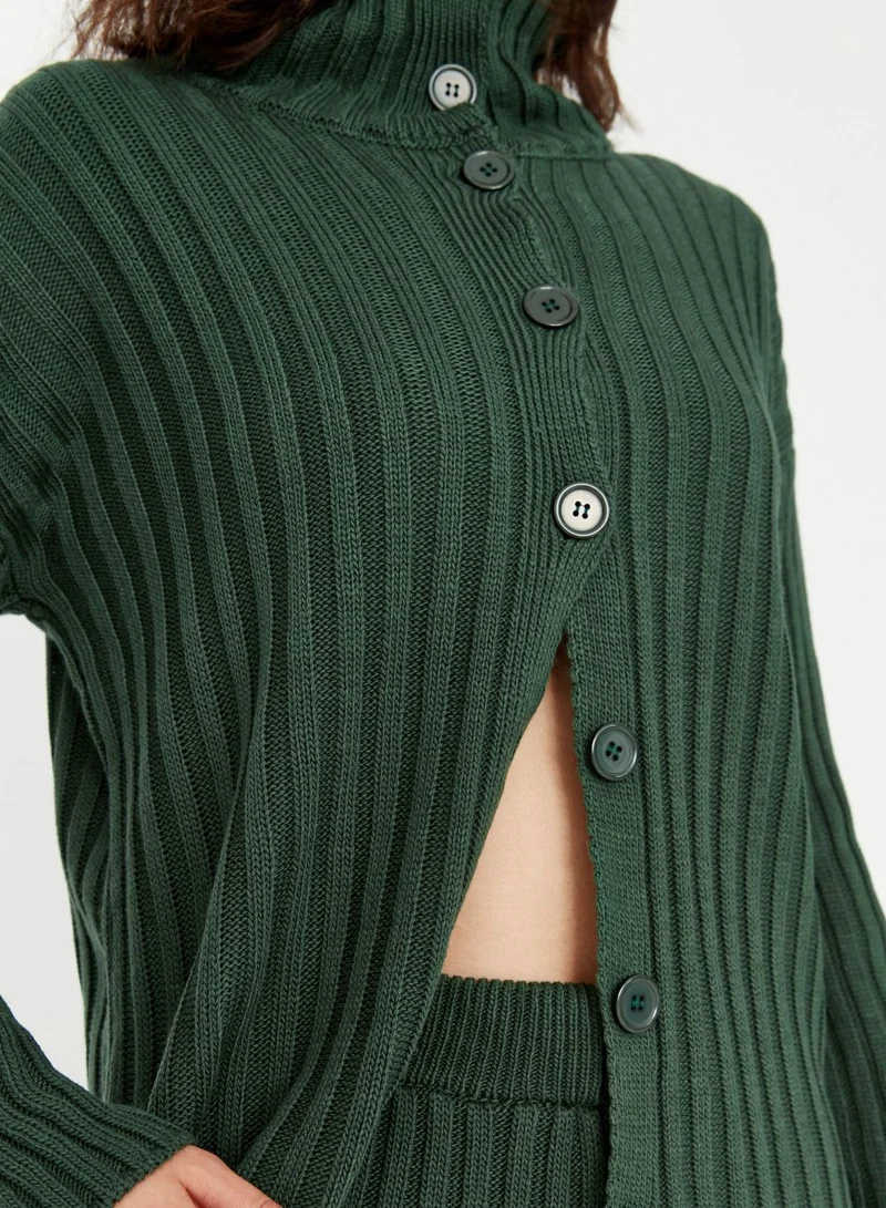 trendyol Button Detail Knitted Cardigan & Pants Set
