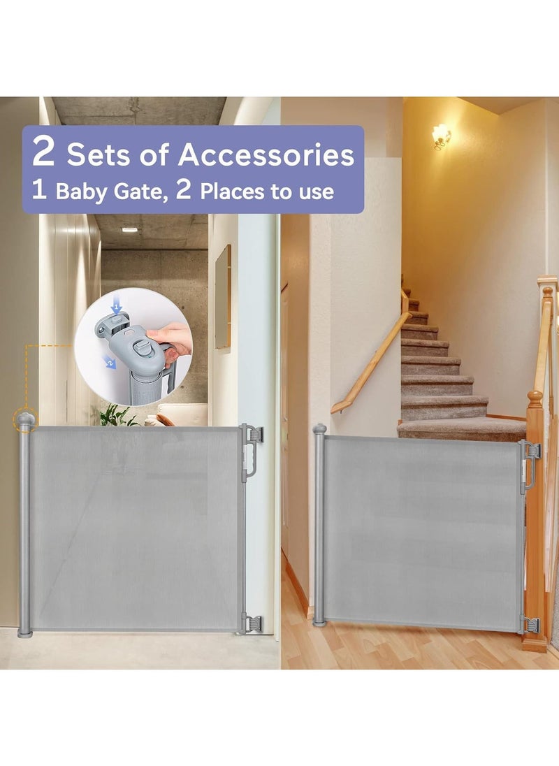 Generic - Retractable Baby Gate, Adjustable Safety Gate for Babies and Pets, 33" Tall, Extends up to 55" Wide, Suitable for Stairs, Doorways, and Hallways, Indoor and Outdoor Use with Easy Installation Kit - Image 1
