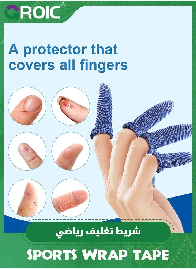 GROIC 10 قطع من أغطية الأصابع، واقيات الأصابع لأطراف الأصابع، ضمادات أصابع قابلة للتنفس، ضمادات أصابع قابلة للتنفس للياقة البدنية، كشك أصابع لحماية الأصابع في المطبخ والعمل  - Image 3