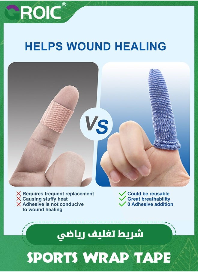 GROIC 10 قطع من أغطية الأصابع، واقيات الأصابع لأطراف الأصابع، ضمادات أصابع قابلة للتنفس، ضمادات أصابع قابلة للتنفس للياقة البدنية، كشك أصابع لحماية الأصابع في المطبخ والعمل  - Image 5