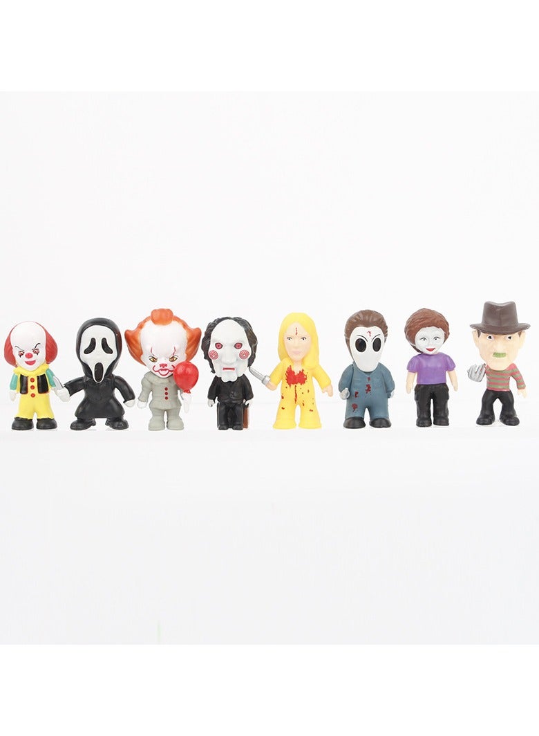24pc Anime Figure Horror Movie Characters Chucky Freddy Jason Scary Saw Jack Night Halloween Action Figures Toys 5cm  - Image 2