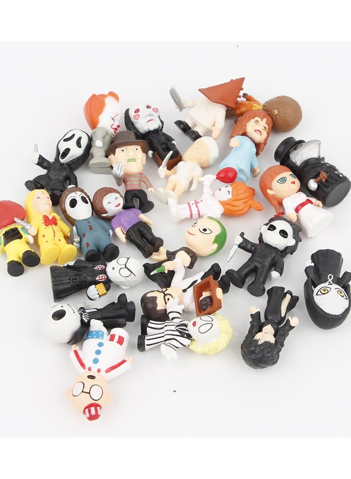 24pc Anime Figure Horror Movie Characters Chucky Freddy Jason Scary Saw Jack Night Halloween Action Figures Toys 5cm  - Image 4