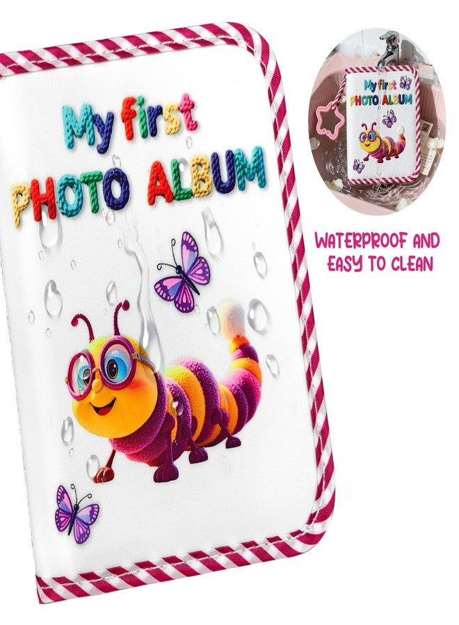Jenlan Baby Photo Album - Baby's My First Family Album, Waterproof Soft Cloth Memory Book Holds 17 4x6 Pictures | Sensory Family Album for Toddlers, Baby Shower, Birthday Gift(Caterpillar) - Image 3