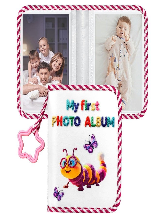 Jenlan Baby Photo Album - Baby's My First Family Album, Waterproof Soft Cloth Memory Book Holds 17 4x6 Pictures | Sensory Family Album for Toddlers, Baby Shower, Birthday Gift(Caterpillar) - Image 1