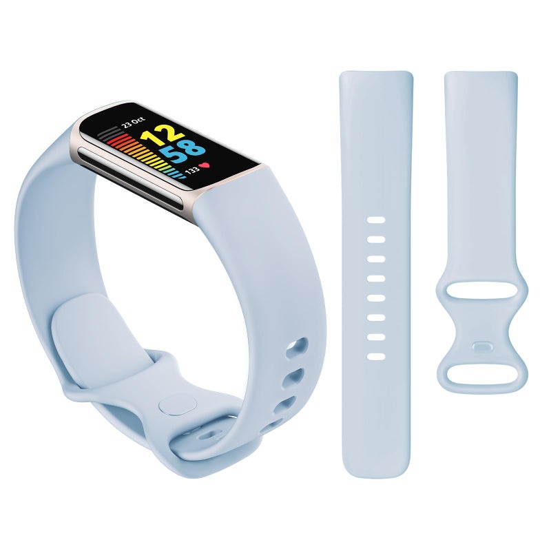 AK سوار AK الرياضي متوافق مع أساور Fitbit Charge 6 / Fitbit Charge 5 للنساء والرجال، أشرطة استبدال ناعمة كلاسيكية لساعات Fitbit Charge 6 / 5 متقدمة لمراقبة اللياقة البدنية والصحة (بيبي) - Image 5