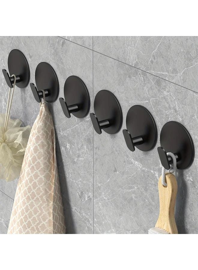 6pcs Heavy Duty Adhesive Hooks No Drill Damage Free Removal For Bathroom Kitchen - Image 1