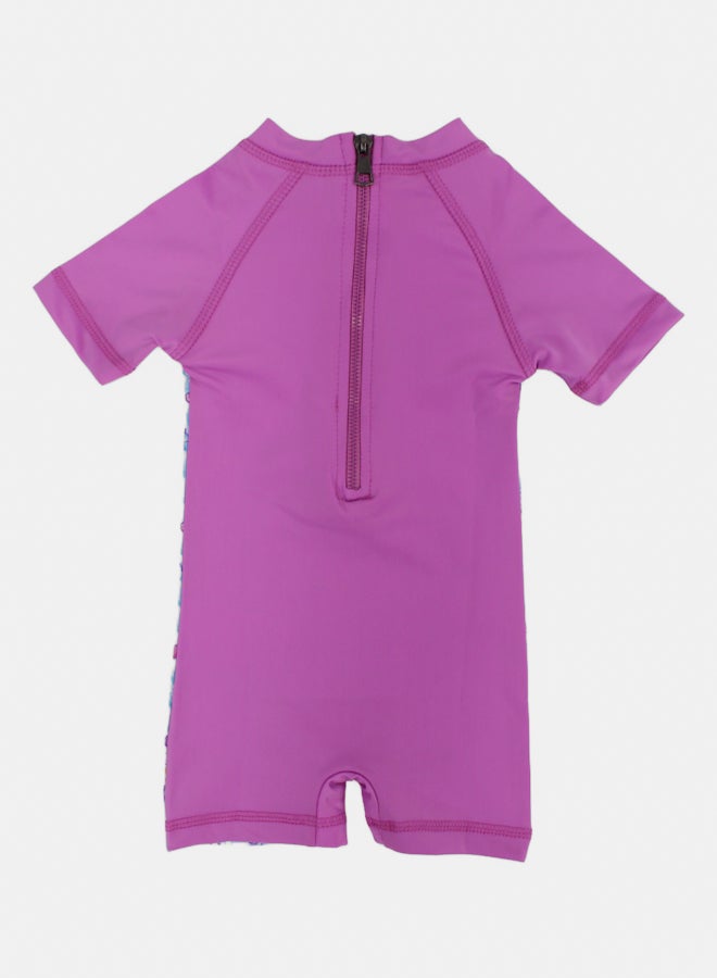 I.Wear I.Wear Baby Girls Swimsuit Overall – Dusty Pink Unicorn Print - Image 2