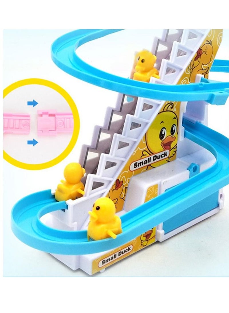 AMERTEER Electric Duck Race Track Toy – Music Climbing Stairs Set with LED Flashing Lights for Kids - Image 4