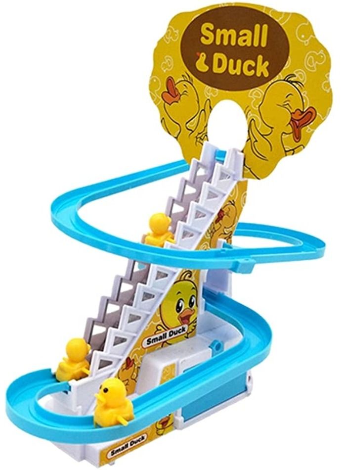 AMERTEER Electric Duck Race Track Toy – Music Climbing Stairs Set with LED Flashing Lights for Kids - Image 3