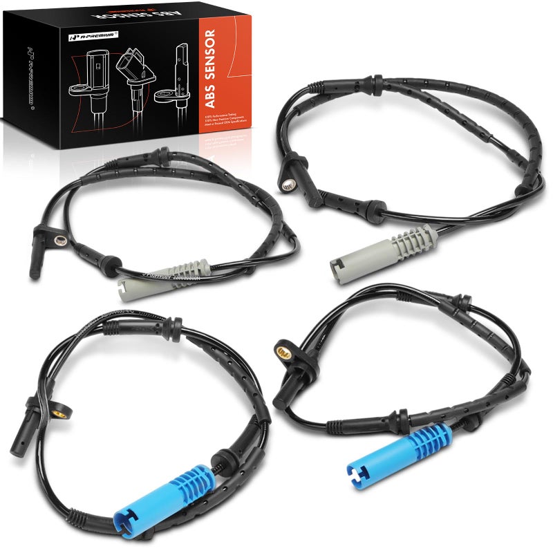 APremium 4PCS Front Rear ABS Wheel Speed Sensor Compatible with BMW Models E66 Series 760Li 2003 745Li 2003 E65 Series 745i 2003