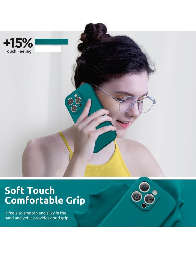 Raxoom تصميم لغطاء iPhone 15 Pro Max، سيليكون سائل [2 واقي شاشة و 1 حبل عنق] حماية لكل عدسة غطاء مضاد للصدمات لـ iPhone 15 Pro Max 6.7 بوصة 2023، أزرق مائل إلى الأخضر - Image 5