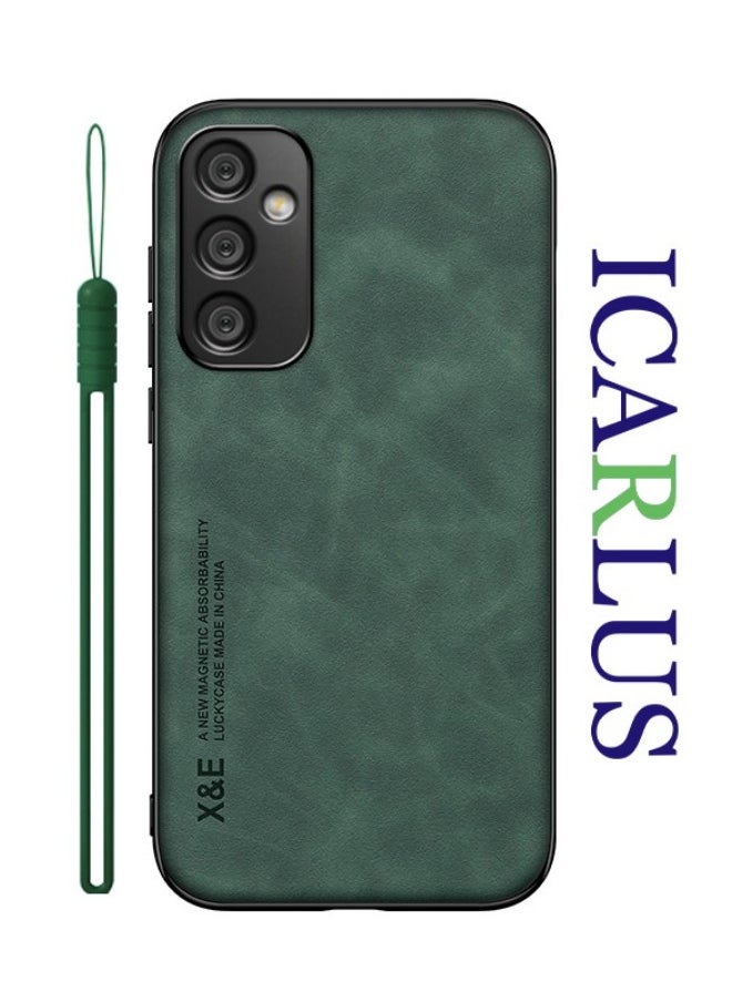 ICARLUS Case for Samsung Galaxy A35 5G Cover Bumper Built-in Metal Plate Green  - Image 1