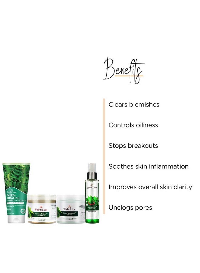 Vedic Line Vedicline Anti Acne Skin Care Combo, Fades Acne, Scars & Pimple with Neem & Brahmi for Healthy Skin, Christmas & New Year Gifts, 420ml - Image 2