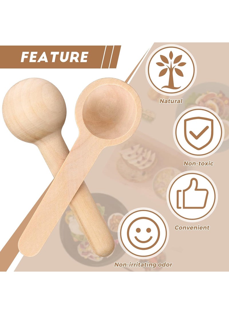 Shruthi Shruthi GheeOil Spoon Pack of 12 for Small Containers 75 CM Handmade Wooden Spoon for Sauce Spices Salt Sugar Condiments  - Image 2