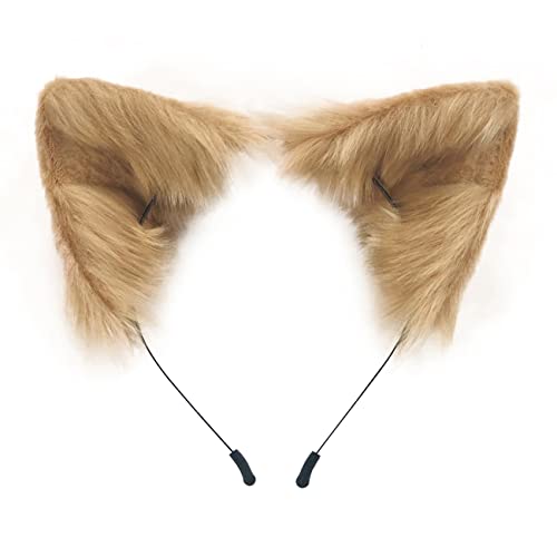 QinRuan Cat Fox Faux Fur Ears Headband Cute Halloween Fancy Dress Cosplay Handmade Animal Furry Ears Hair Hoop - Image 5