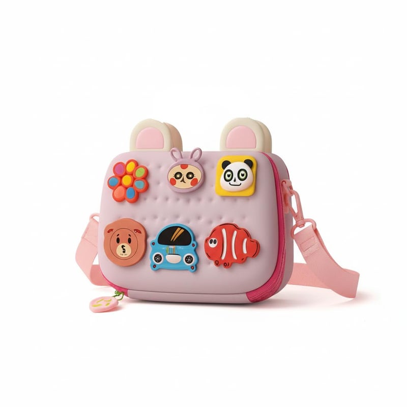 Skoolster Kids Cute Cartoon Crossbody Bag – 3D Animal & Car Design Silicone Shoulder Purse for Toddlers and Girls | Lightweight Waterproof Mini Bag for Travel, School & Outdoor Play - Image 3