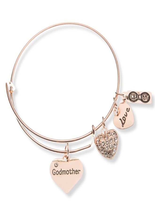 إنفينيتي كوليكشن مجموعة إنفينيتي، هدايا للعرابة، سوار ساحر من الذهب الوردي، مجوهرات دينية، هدية شكر من العراب أو العرابة بمناسبة المعمودية. - Image 1