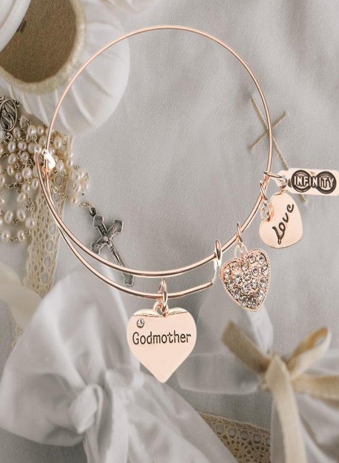 إنفينيتي كوليكشن مجموعة إنفينيتي، هدايا للعرابة، سوار ساحر من الذهب الوردي، مجوهرات دينية، هدية شكر من العراب أو العرابة بمناسبة المعمودية. - Image 5