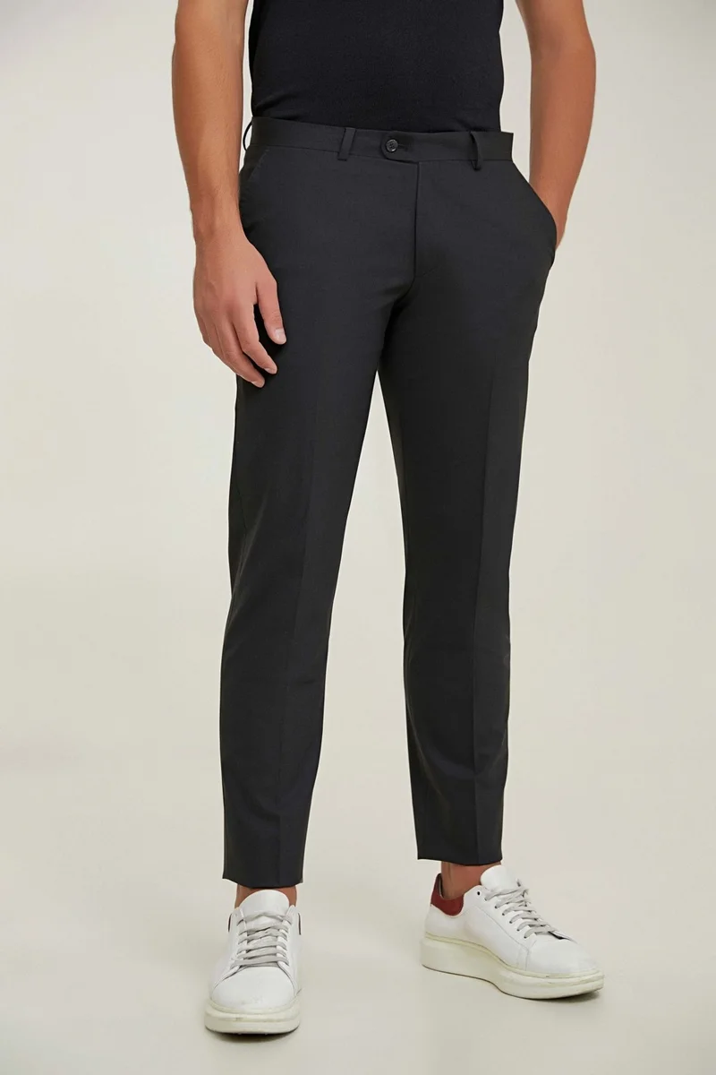 D'S DAMAT D'S Groom Ds Groom Comfort Black Plain Travel Fabric Trousers