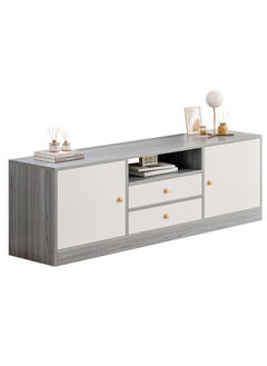 CityRiya-Long TV Table, TV Stand, Large TV Cabinet, 140cm Television Cabinet with Storage and Drawers, Living Room Furniture TV Table, Television Stand Modern Media Storage Stand Shelves  - Image 3