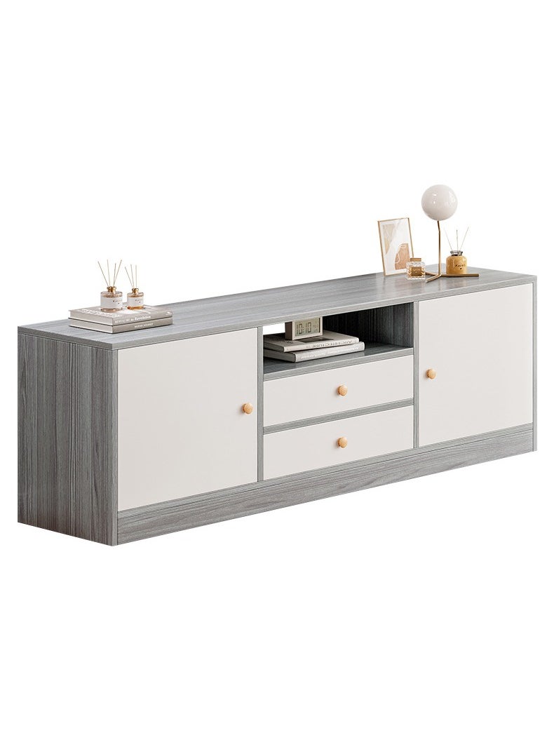 CityRiya-Long TV Table, TV Stand, Large TV Cabinet, 140cm Television Cabinet with Storage and Drawers, Living Room Furniture TV Table, Television Stand Modern Media Storage Stand Shelves  - Image 3