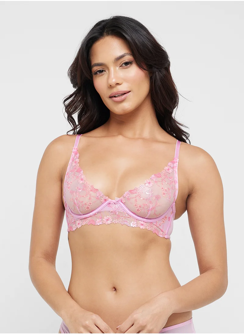 hunkemoller Lace Plunge Neck Bra