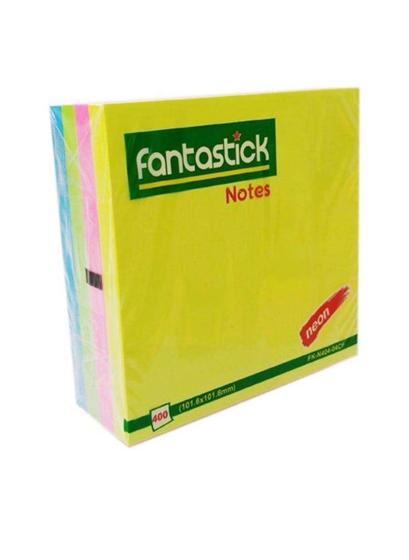 Fantastick 400-Piece Sticky Notes 4x4 Inch Size Multicolour  - Image 2