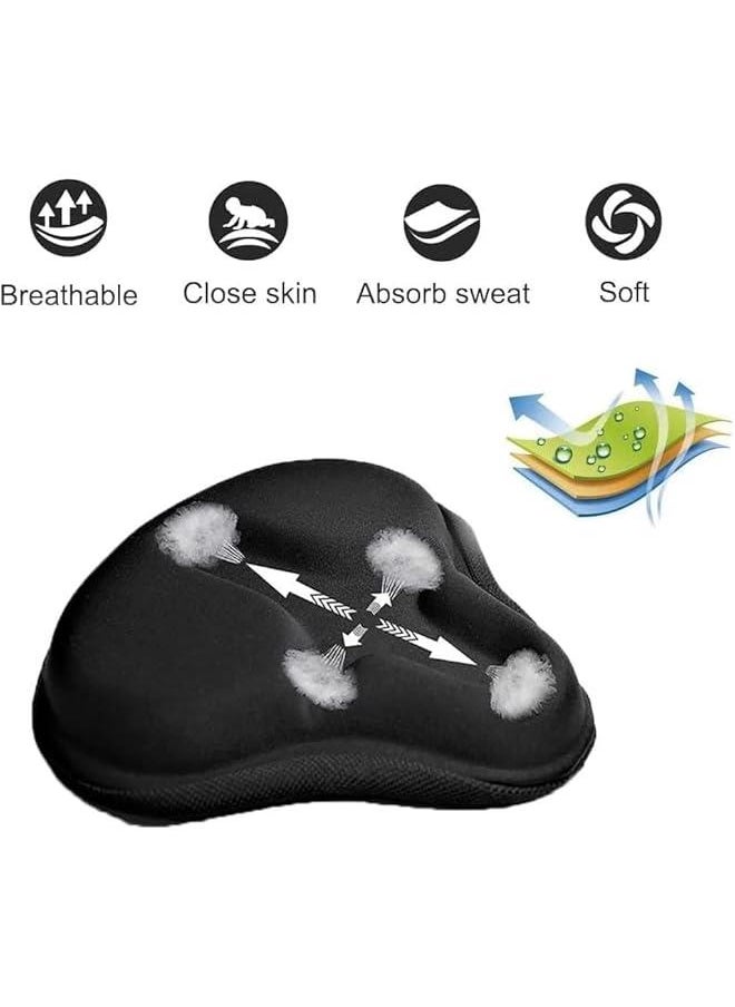 HOOKOR Bike Seat Cover - Exercise Bike Seat Cushion Cover, Wide Foam and Extra Soft Gel Padded Bike Seat Cover for Women and Men, Bicycle Saddle Cover for Spin, Stationary, Cruiser Bikes  - Image 2
