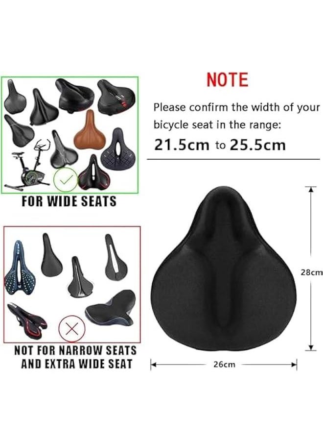 HOOKOR Bike Seat Cover - Exercise Bike Seat Cushion Cover, Wide Foam and Extra Soft Gel Padded Bike Seat Cover for Women and Men, Bicycle Saddle Cover for Spin, Stationary, Cruiser Bikes  - Image 5