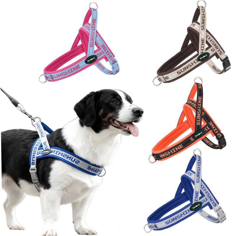 Dark Blue Lightweight Mesh Walk In Vest for Puppies With Reflective Anti Escape Design - Image 1