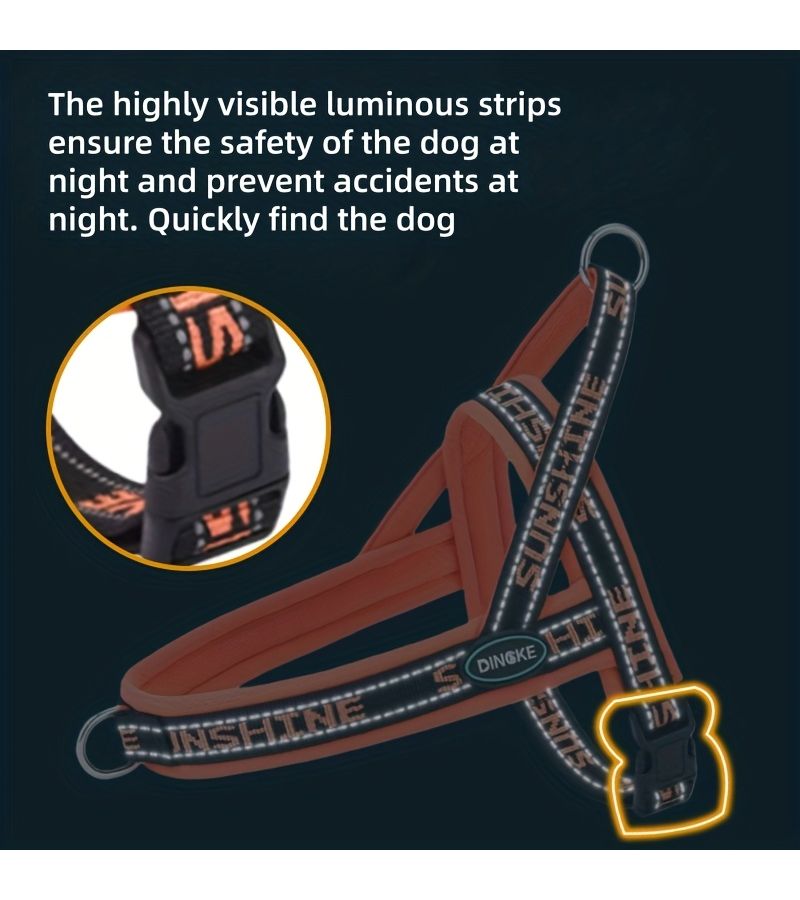 Dark Blue Lightweight Mesh Walk In Vest for Puppies With Reflective Anti Escape Design - Image 3