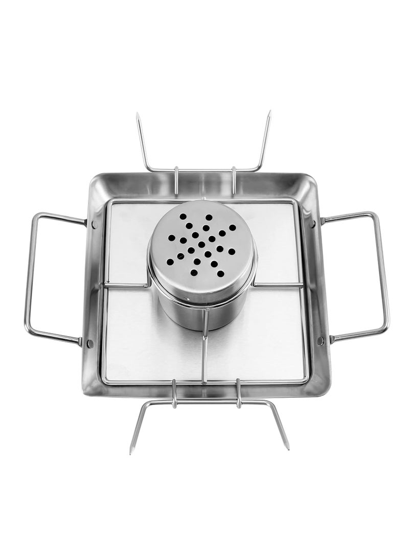 SYOSI Can Chicken Roaster Stand, Stainless Steel Vertical Rack Barbecue Accessory, Chicken Roaster Holder with Drip Pan for Oven, Grill, BBQ and Smoker, 1 Pcs  - Image 1