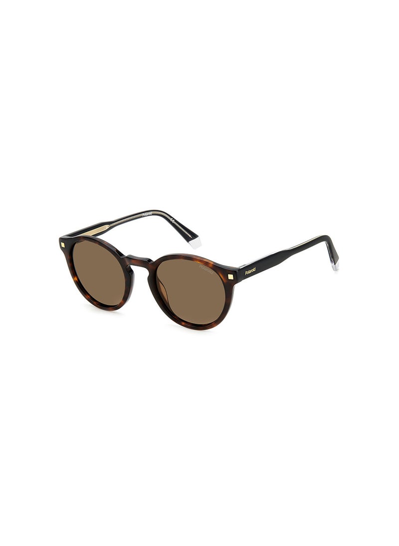 Polaroid - Men's UV Protection Round Sunglasses - Pld 4150/S/X Hvn 50 - Lens Size: 50 Mm - Image 1