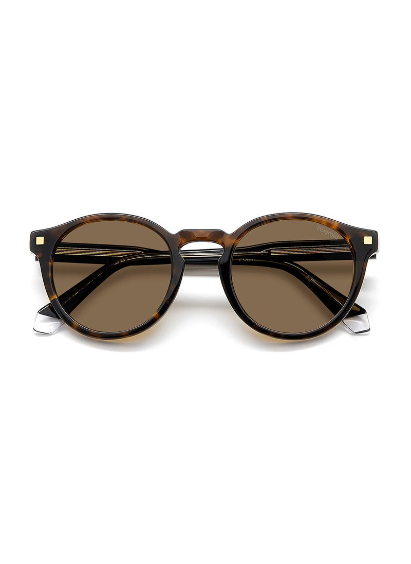 Polaroid - Men's UV Protection Round Sunglasses - Pld 4150/S/X Hvn 50 - Lens Size: 50 Mm - Image 1