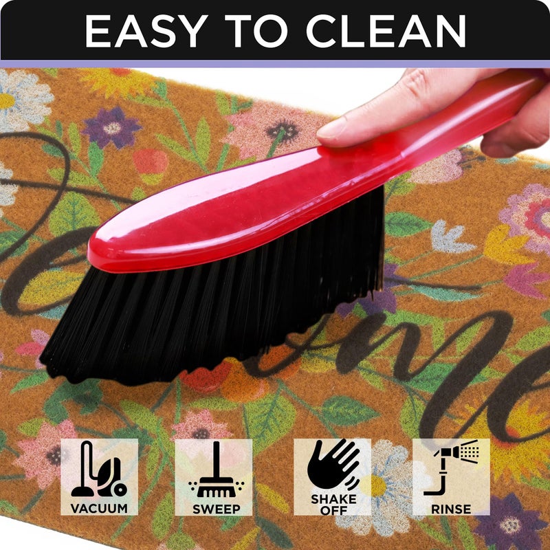 CXQRR Floral Welcome Mats Flower Coir Door Mat Colorful Spring Door Mat Indoor Entrance Cute Decorative Outdoor Doormats Non Slip Outside Door Mats for Front Door Rugs 17 * 30" - Image 5