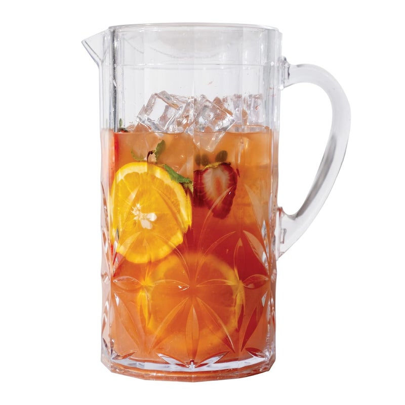 BELLAFORTE Shatterproof Tritan Plastic Water Pitcher with Lid Myrtle Beach 88oz Unbreakable Drinking Jug for Orange Juice Iced Tea  Water  Dishwasher Safe  BPA Free  Clear