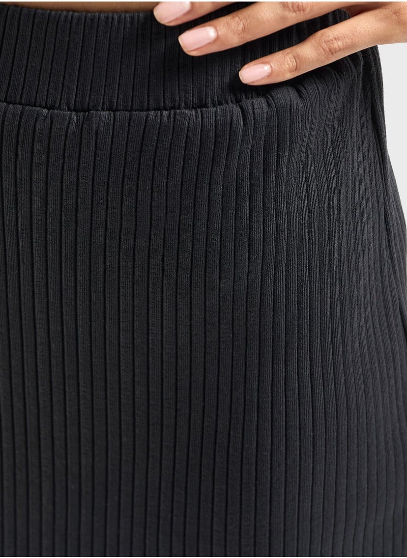 FAV - Ribbed Lace High Waist Skirt - Image 1