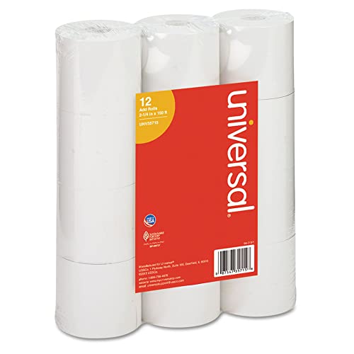 UNIVERSAL لفة آلة الجمع/الآلة الحاسبة، 2-1/4"x150 قدم أبيض 12/علبة، UNV35715 - Image 4