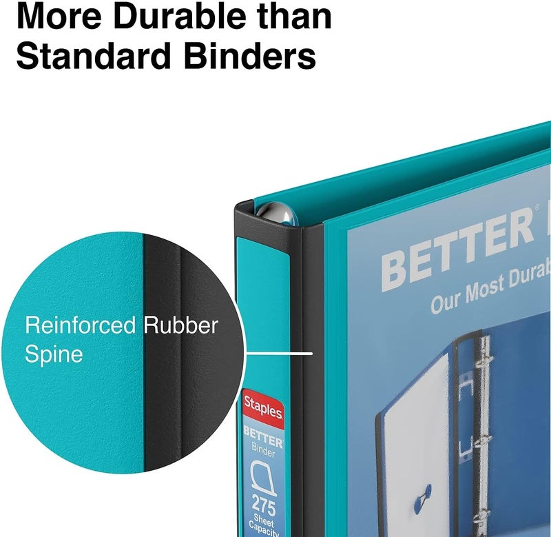 Staples 651744 Better View 1-Inch D 3-Ring Binder Pink (13568-CC) - Image 4