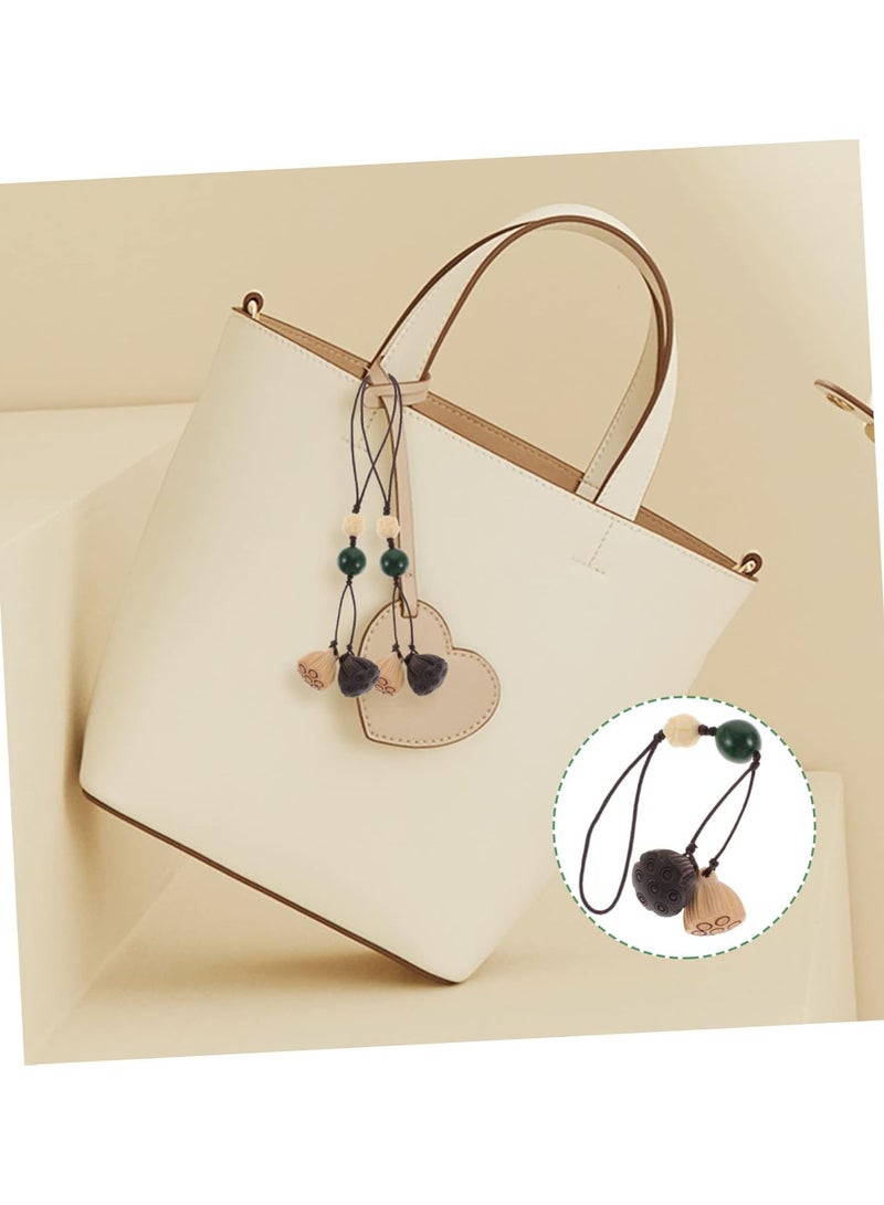 GGOOT 5pcs lotus mobile phone pendant lucky phone charm phone lanyard wrist strap lotus car keychain phone neck lanyards chinese phone charm chinese pendant key ring Telephone Wood  - Image 2