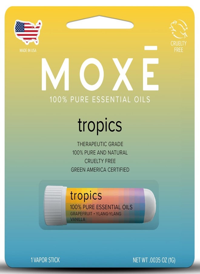 MOXE Tropics Nasal Stick | Caribbean Escape + Tropical Scents | Grapefruit, Ylang Ylang, & Vanilla Oil | Summer, Beach, Relaxing Aromatherapy Inhaler with 100% Pure Essential Oils, Made in USA … - Image 1