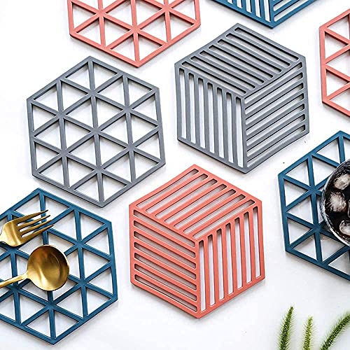 Dhruv Mart 6 Pack Premium Silicone Trivet Mats Multipurpose Hot Pot Holders Trivets for Hot Pots and Pans, Drying Mat, Hot Pads Thick Countertop Mat for Hot Dish Non-Slip and Heat Resistant� - Image 5
