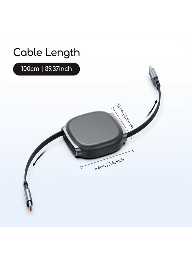 Arabash Premium 240W USB-C to USB-C Cable with 5-Level Retractable Design, Smart Fast Charging Type-C Cord for iPhone 16, Samsung, iPad & Laptop - Image 3