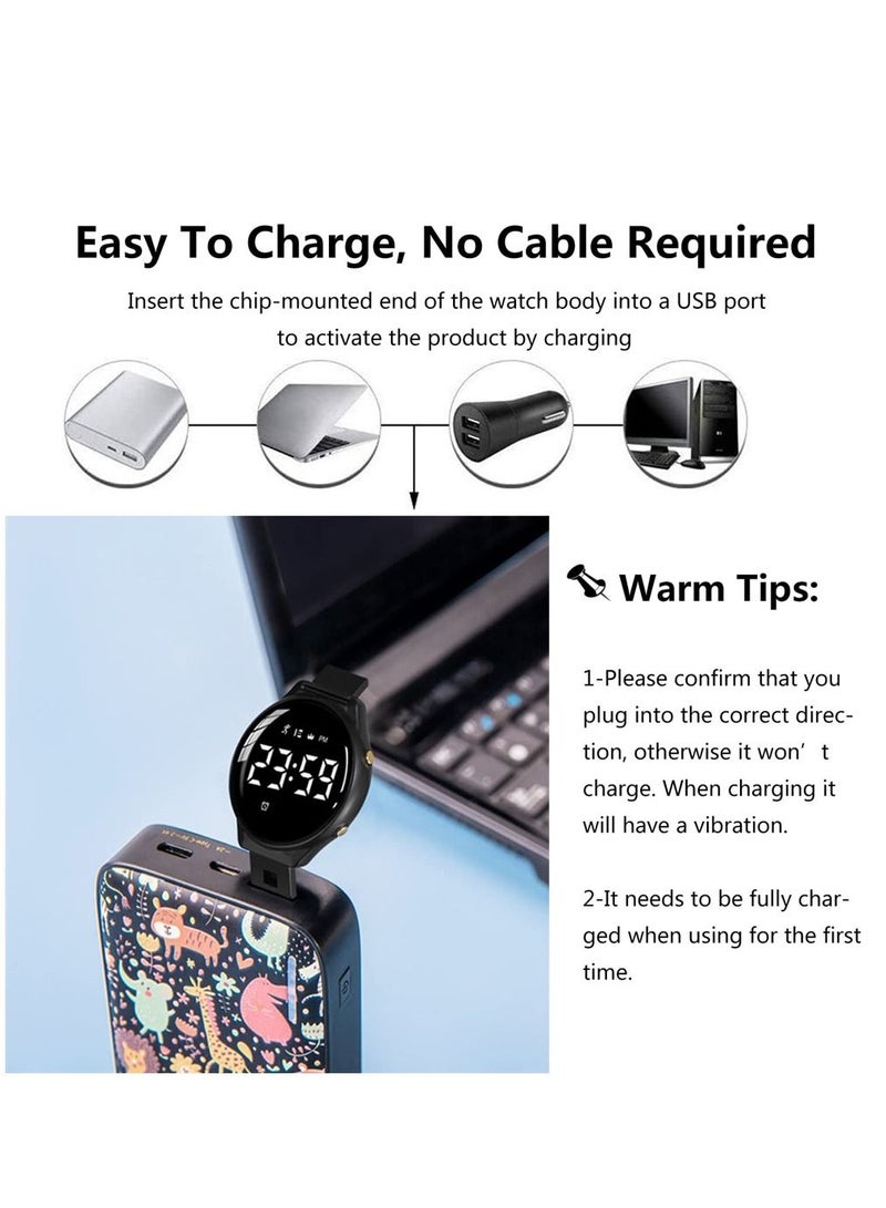 SYOSI Simple Sports Watch, Water Resistant Digtal Watch, Rechargeable Smart Watch for Kids - Image 4